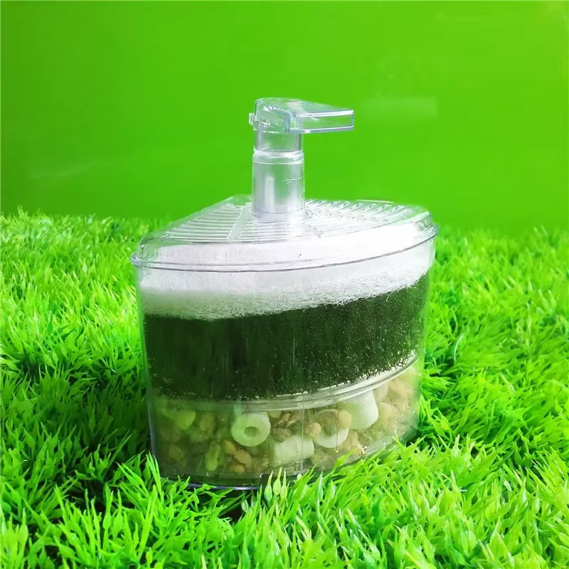 Filtro de esquina de aire para acuario con esponja para camarones