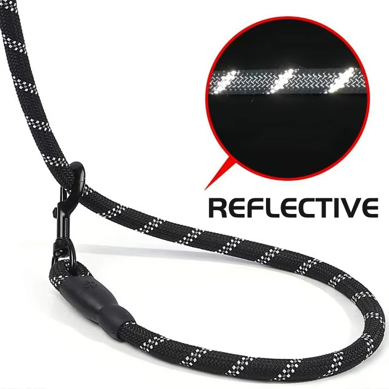 Cadena reflectante para perros con asa suave de adiestramiento y paseo - imagen 3