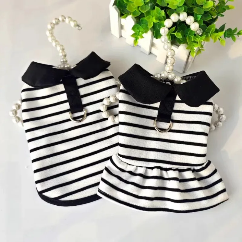 Camiseta de rayas finas para perro pequeño talla S