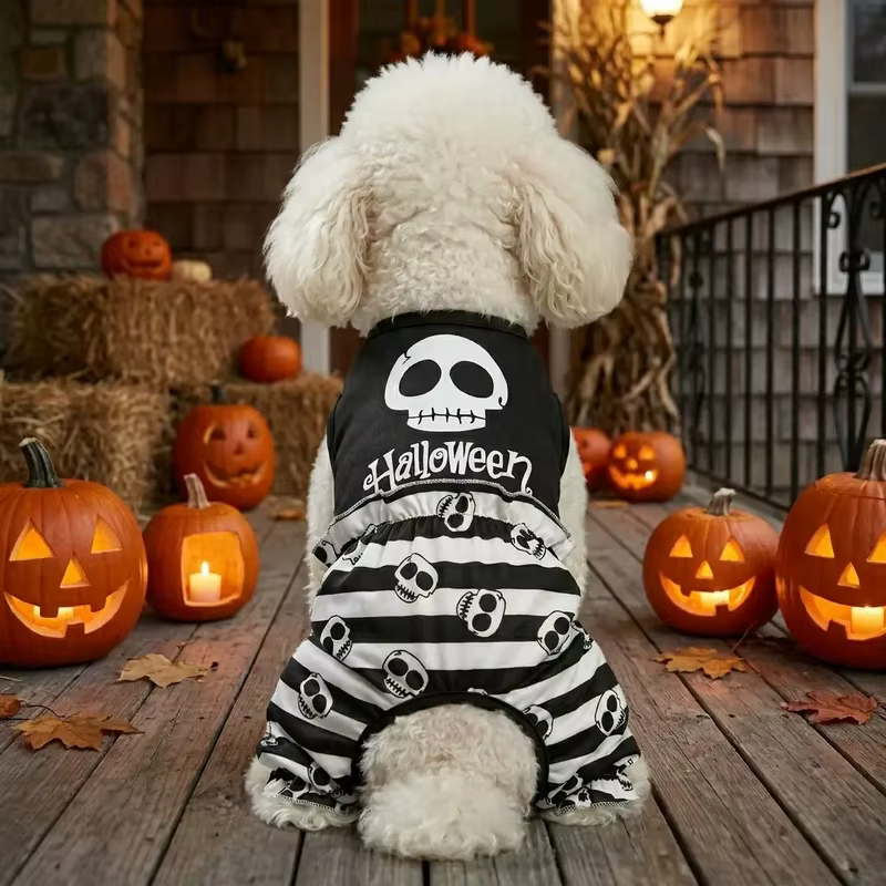 Mono Halloween calavera sin mangas perros pequeños medianos gatos