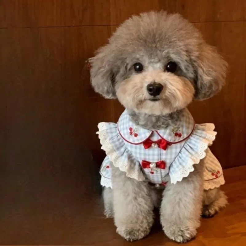 Camiseta sin mangas con cuello bordado para gatos y perros - imagen 4