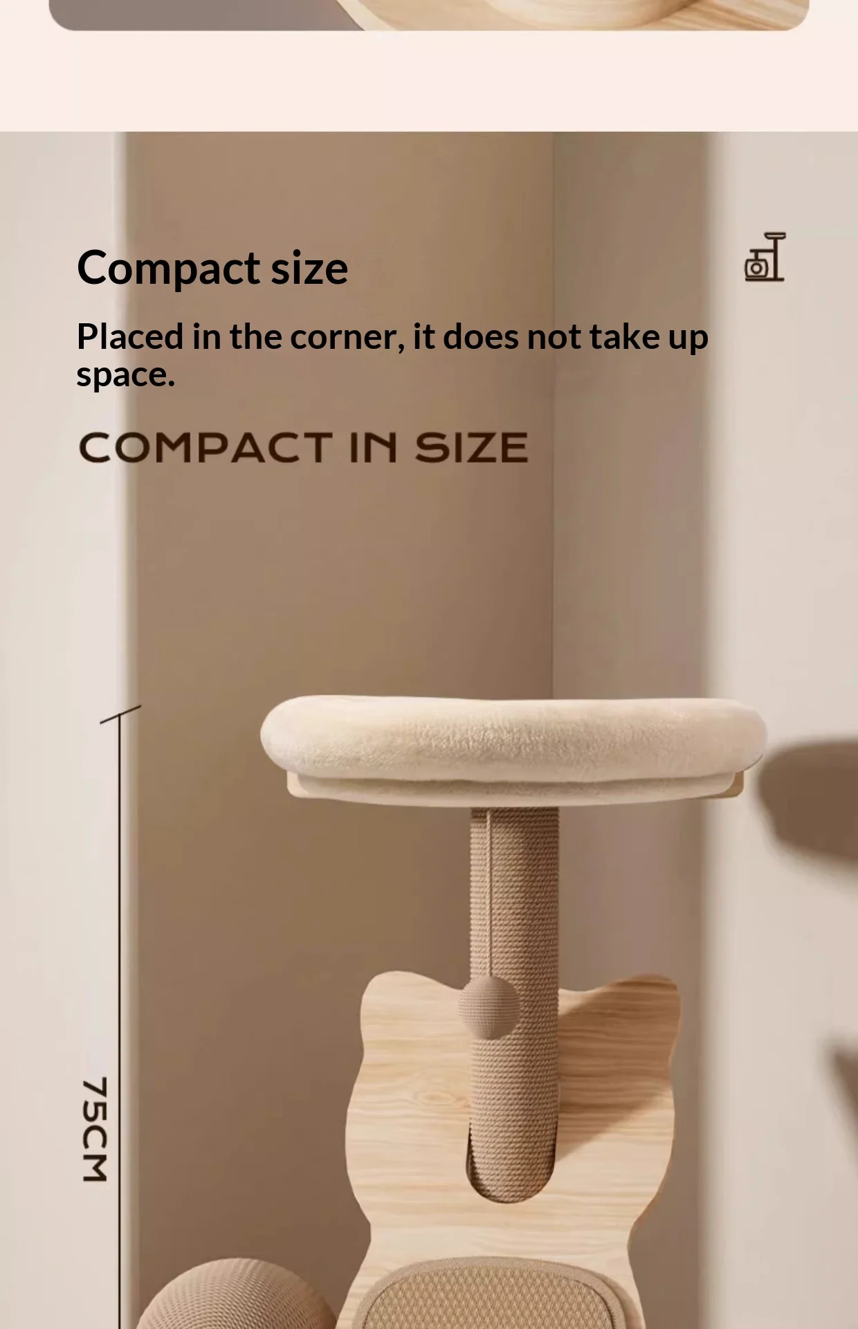 Árbol rascador de madera duradero con plataformas y zona de juego