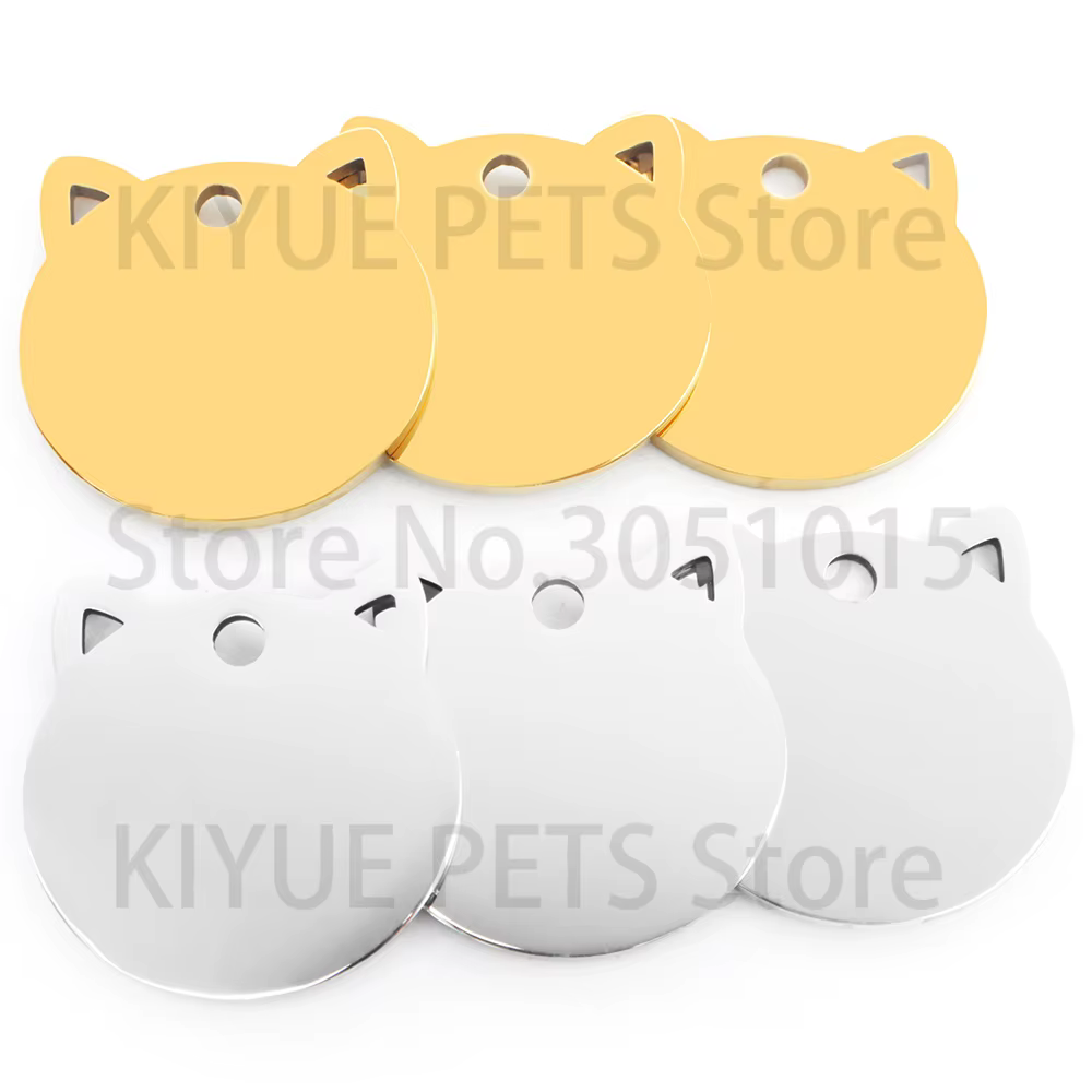 Chapas identificación gatos acero inoxidable grabables y personalizables