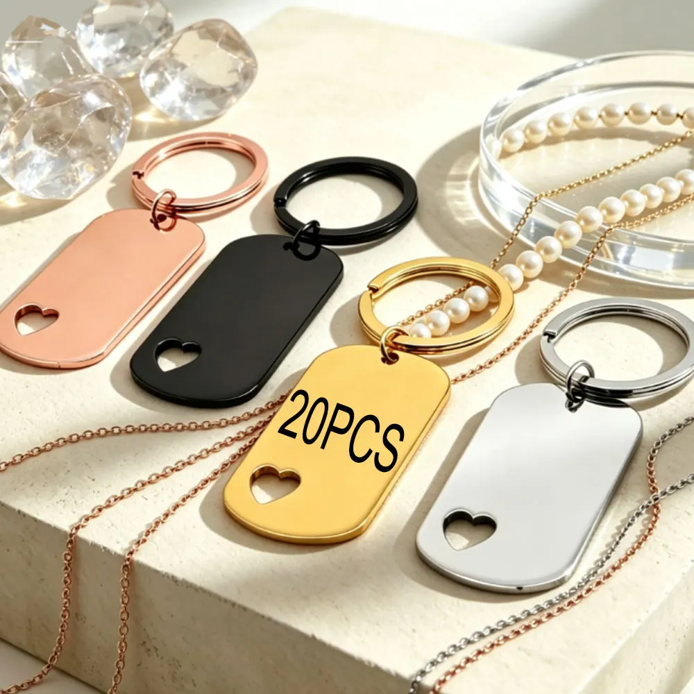 Colgantes Rectangulares para Placa Identificación Perro – Acero Inoxidable
