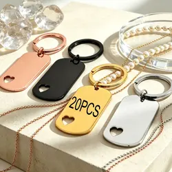 Colgantes Rectangulares para Placa Identificación Perro – Acero Inoxidable