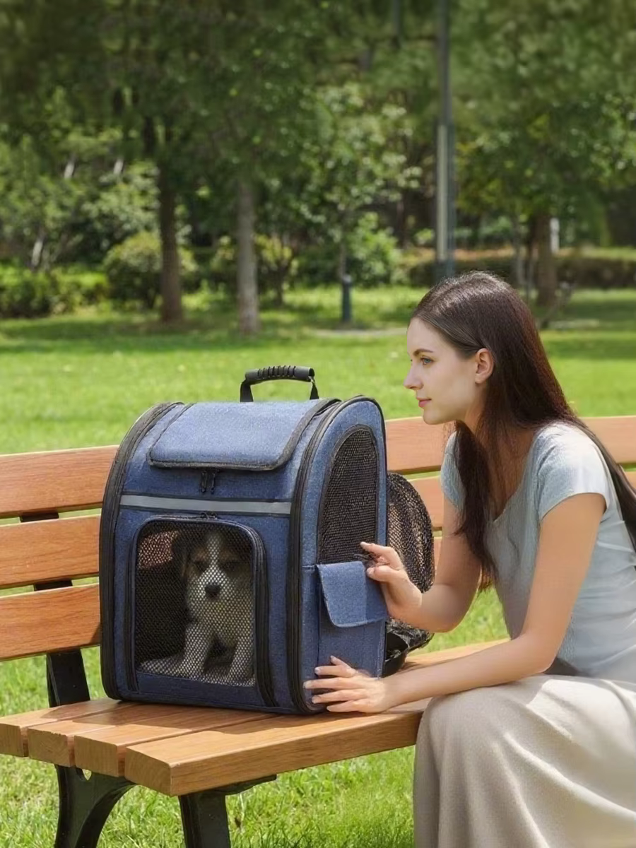 Mochila transportadora gato expandible malla sombra senderismo viaje - imagen 5