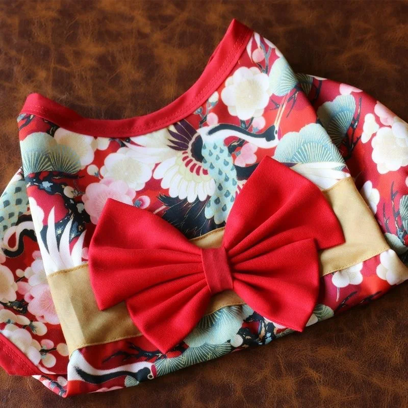 Gato con kimono tradicional