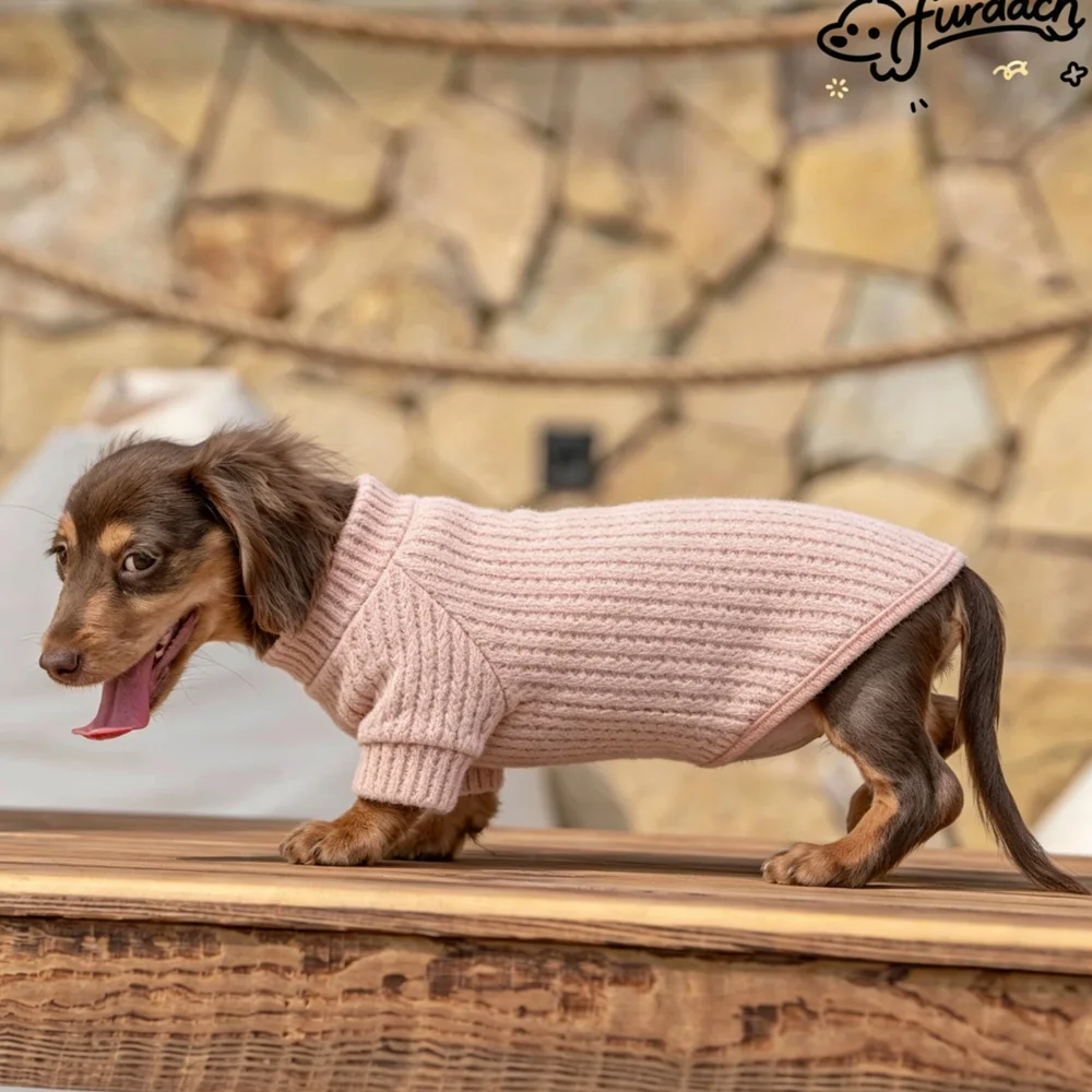 Abrigo de invierno de punto cálido para perro Dachshund miniatura - imagen 5