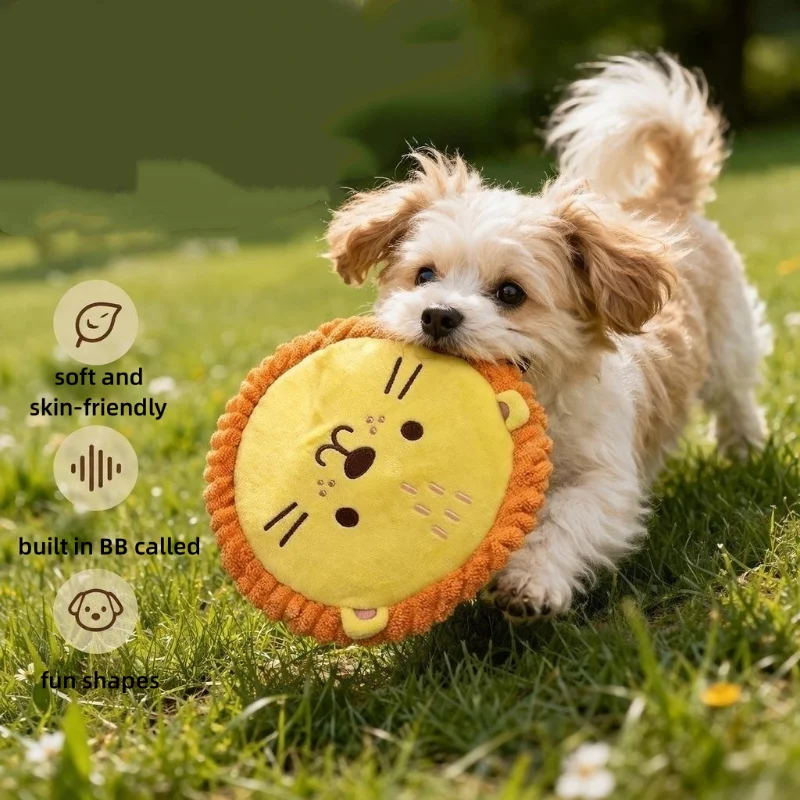 Disco Volador de Peluche con Sonido para Perros – Mordedor Resistente - imagen 3