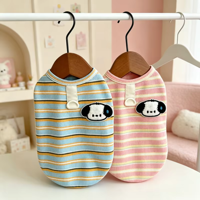 Chaleco a rayas con estampado de oso para perros y gatos pequeños - imagen 5