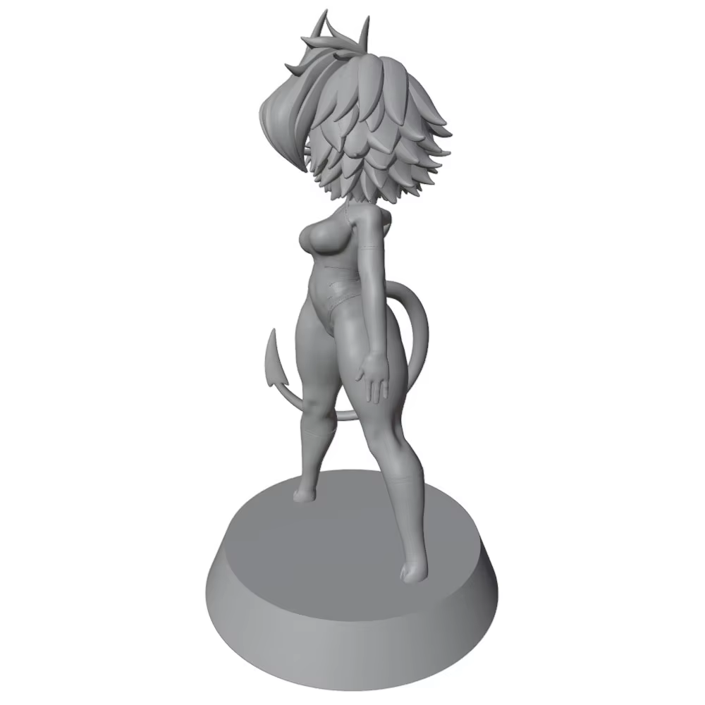Estatua de personaje anime gris impresa en 3D para montar, sin pintar - imagen 5
