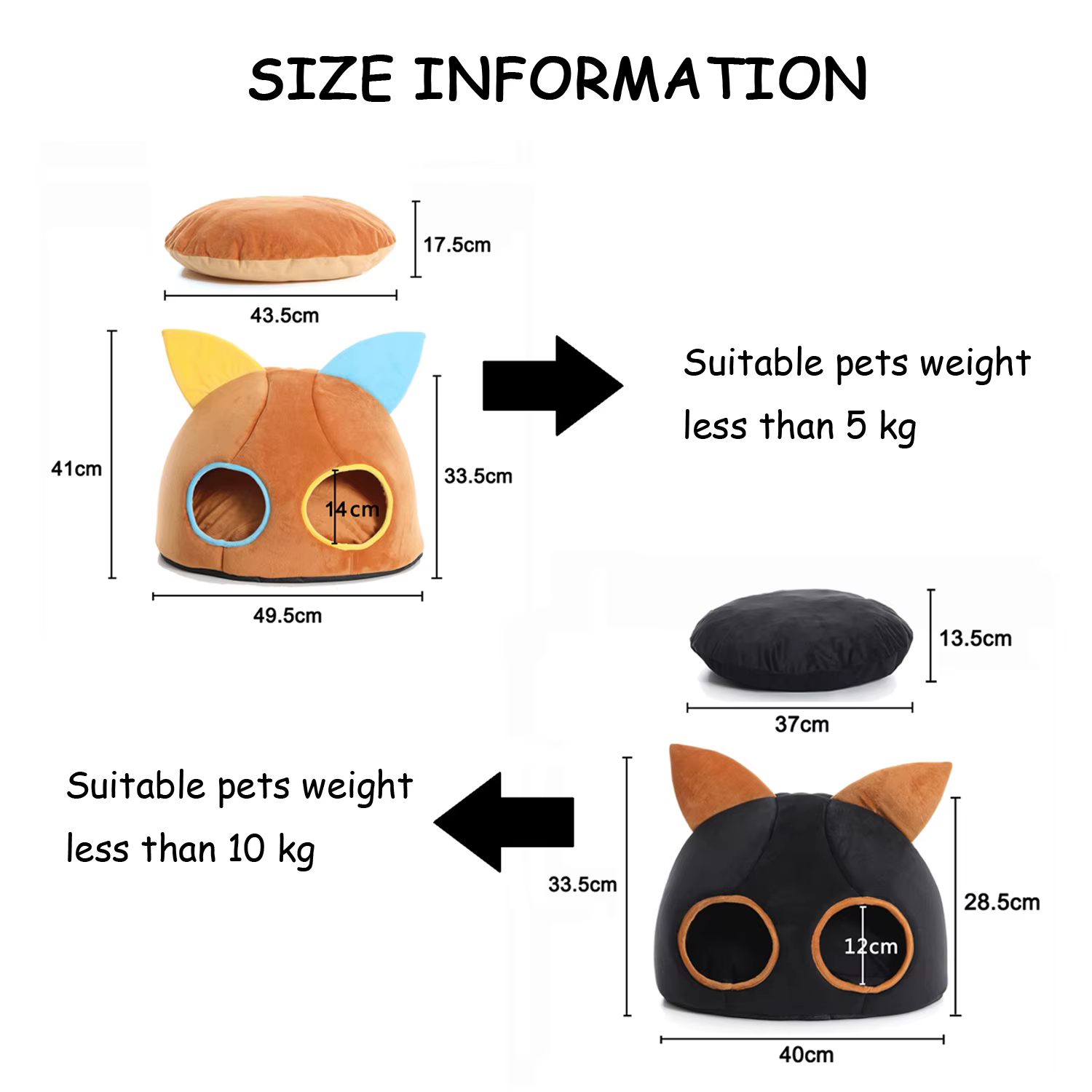 Cama redonda para gatos pequeños con nido cómodo