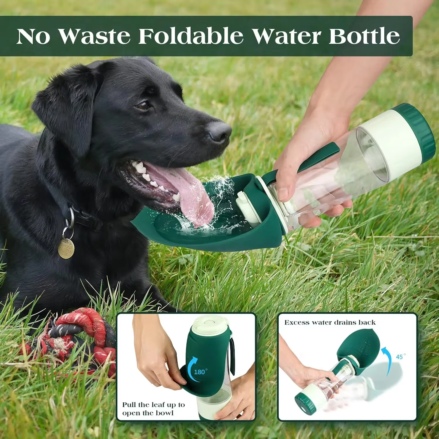 Botella dispensador con tapa hermética para mascotas