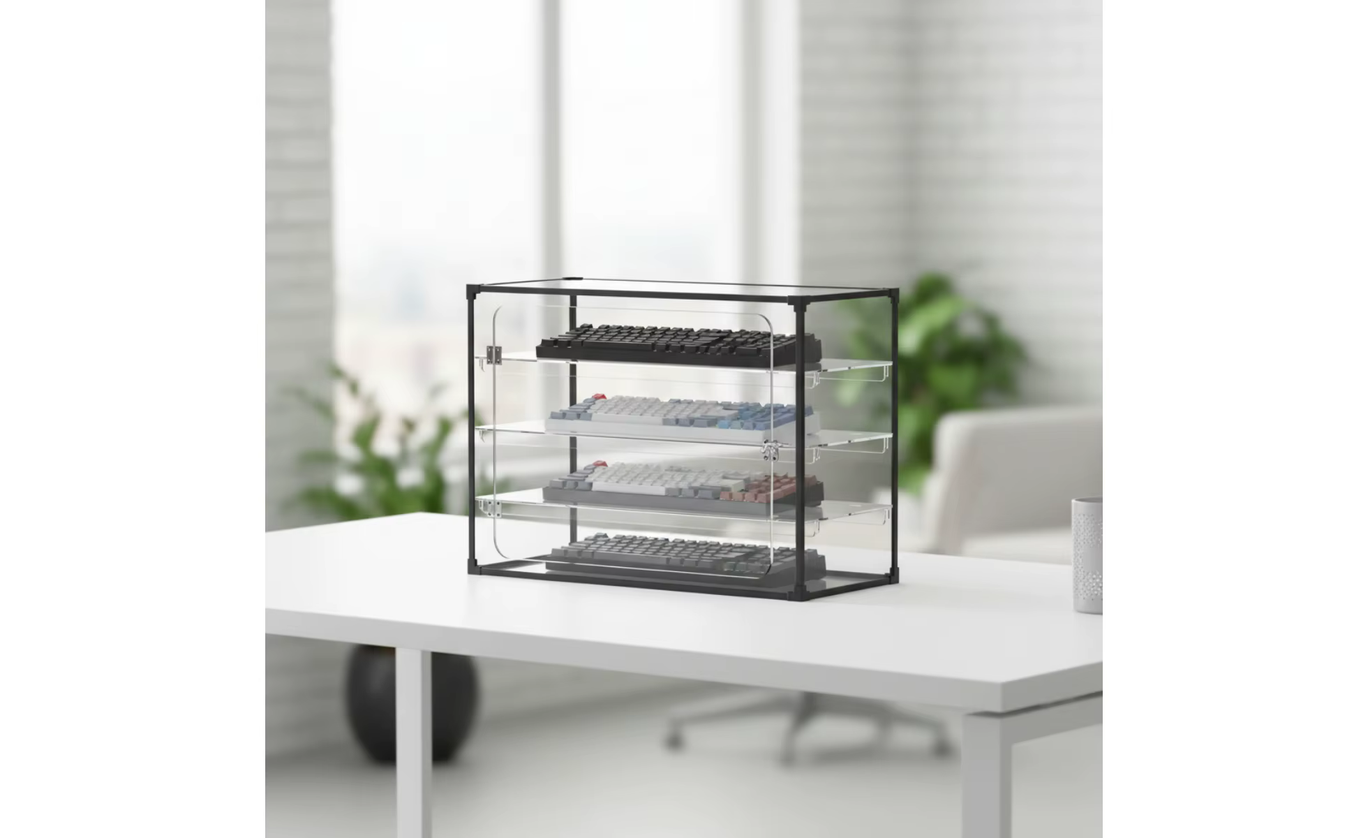 Gabinete de almacenamiento con puerta frontal transparente