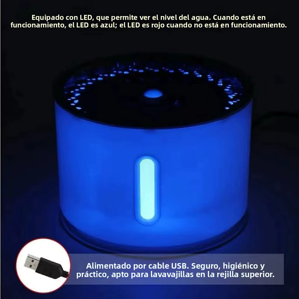 Bebedero Automático de Acero para Gatos y Perros – 3.4L con Filtro