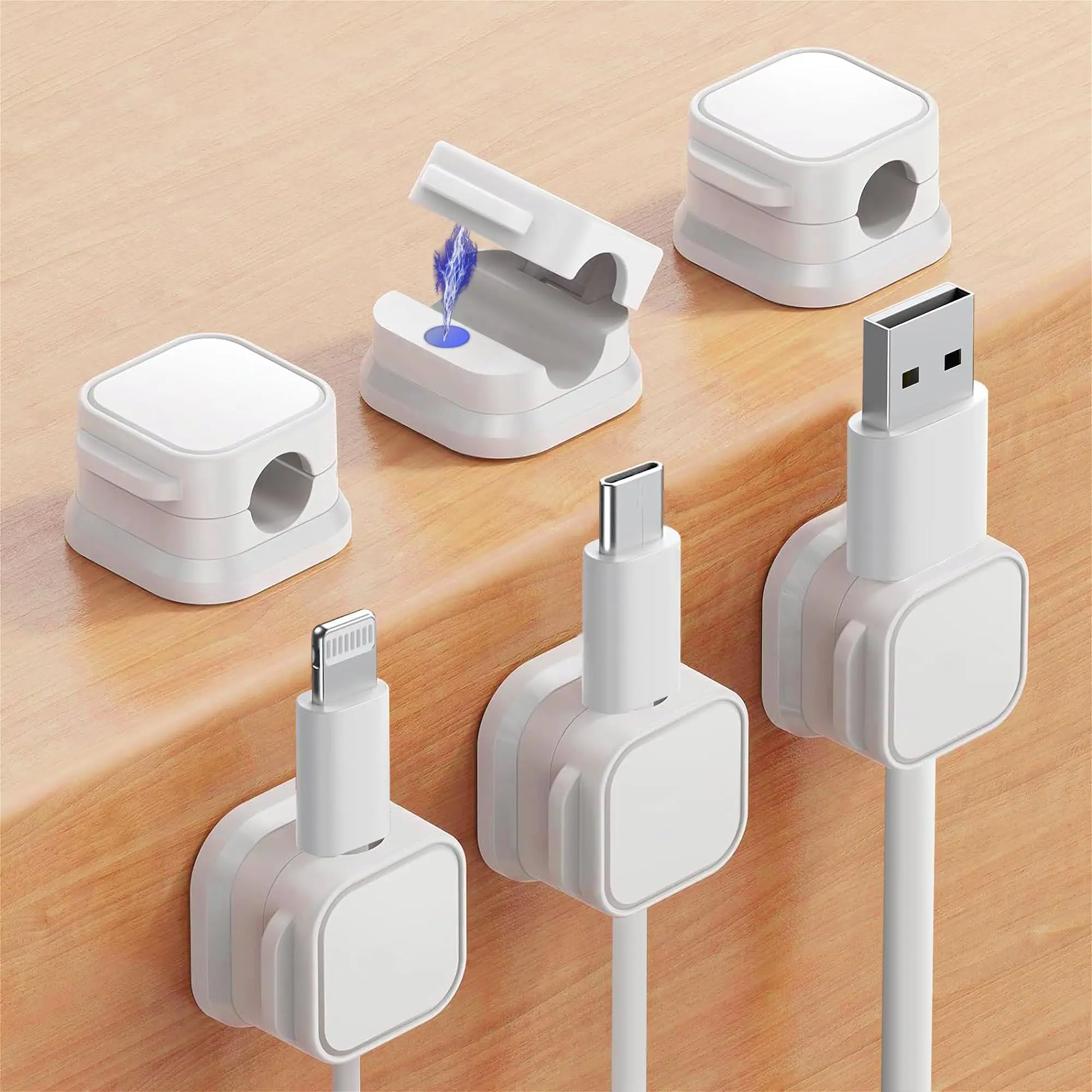 Sistema de clips magnéticos para organizar cables