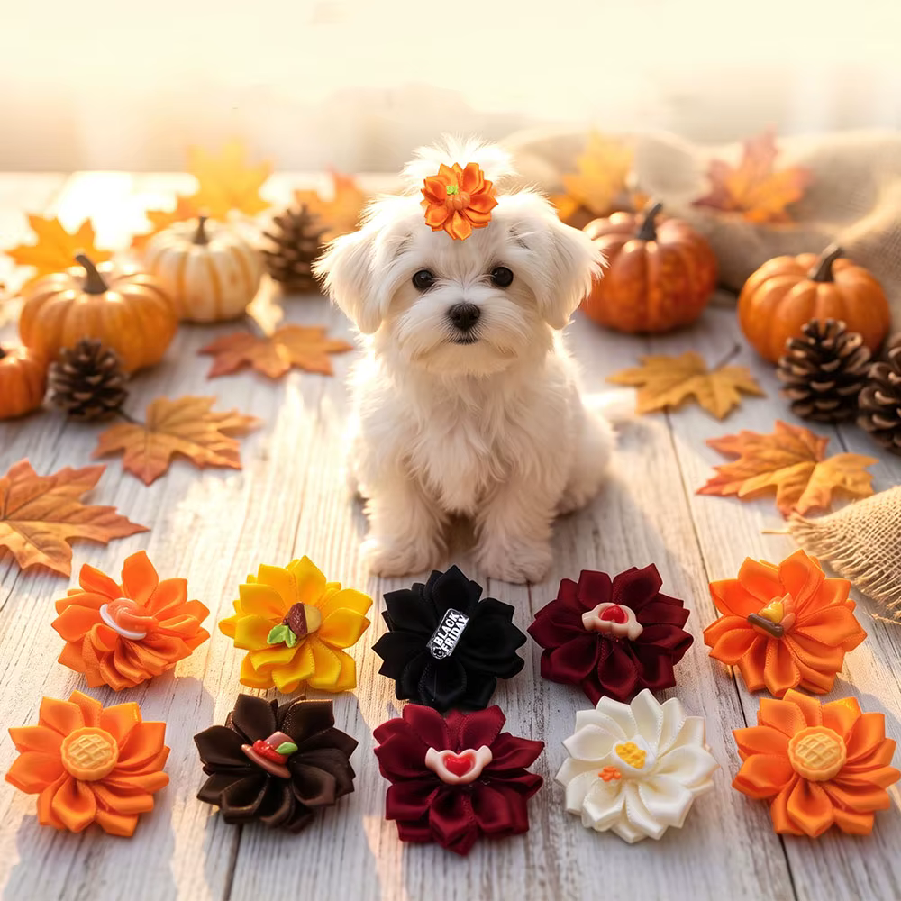 Lazos para el pelo de perro con forma de flor - imagen 4