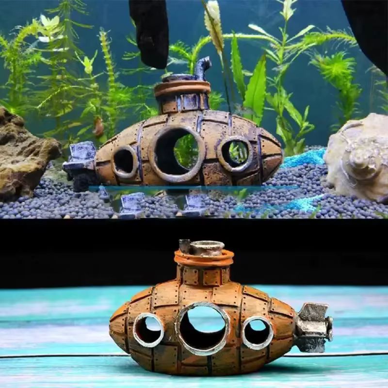 Adorno acuario submarino: cueva escondite para peces y gambas - imagen 3