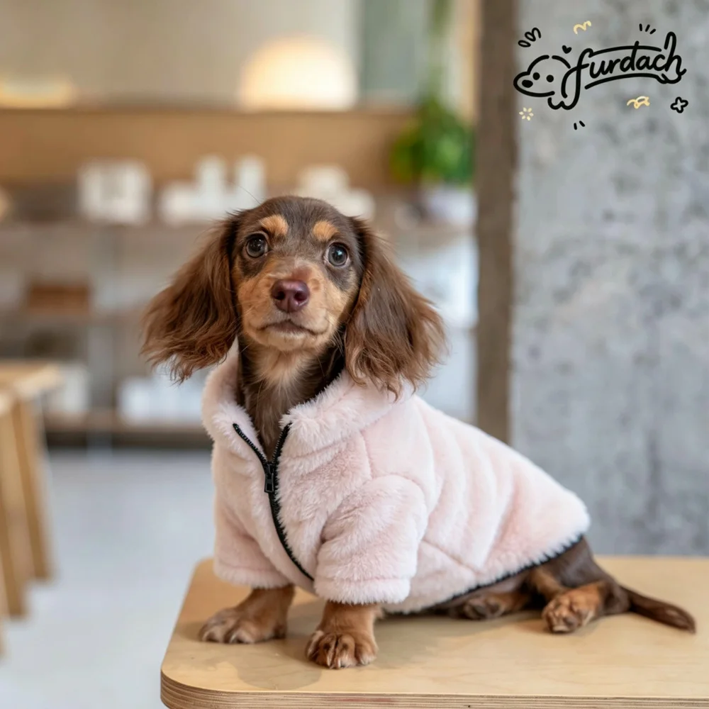 Chaqueta cálida de invierno con cremallera para perros salchicha - imagen 4