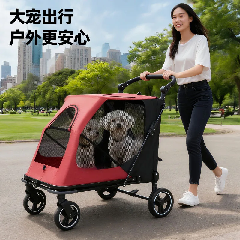 Carrito plegable para perros y gatos medianos grandes – clic - imagen 4