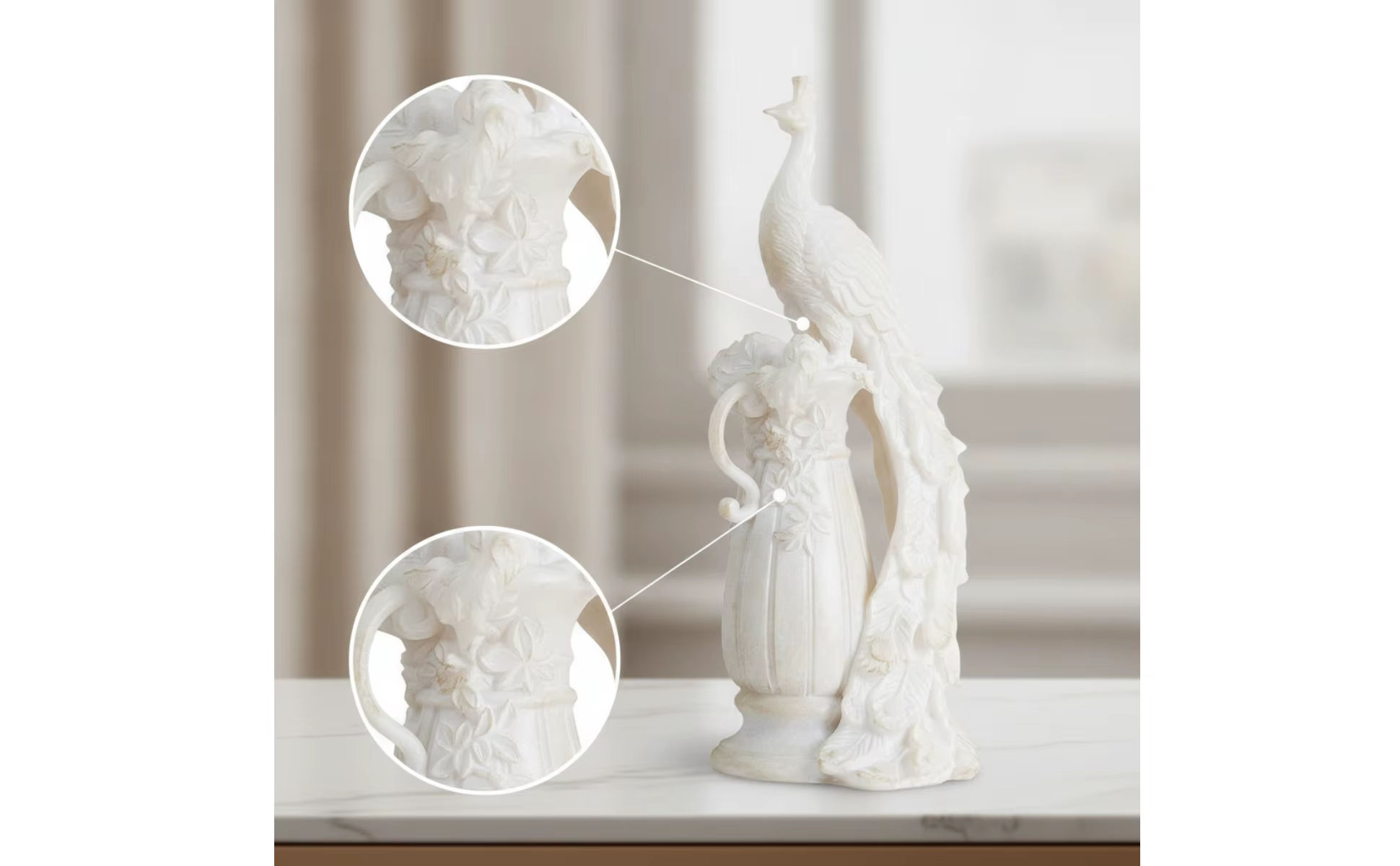 Pedestal ornamentado con relieve floral