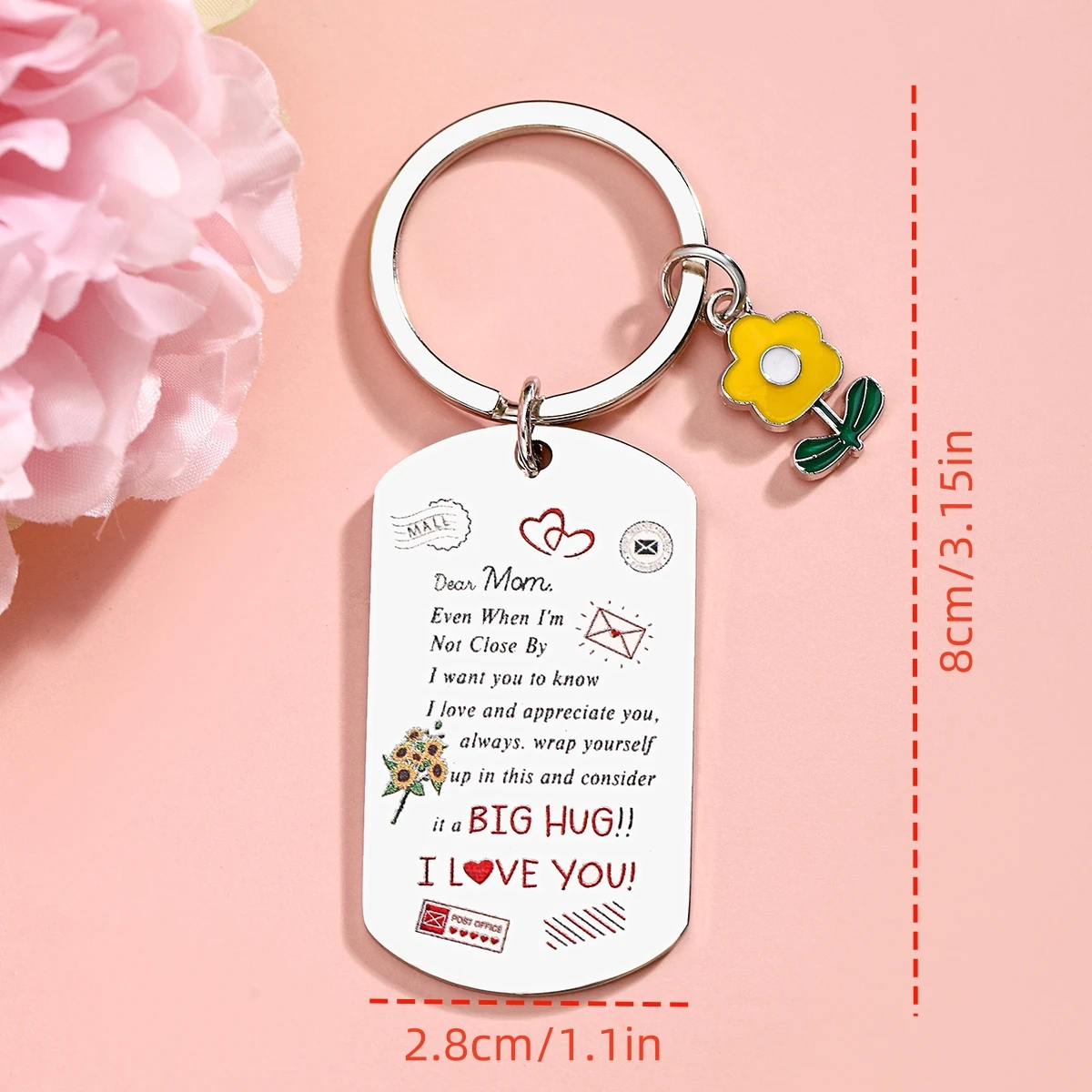 Llavero regalo para mamá con frase: Recuerda que te quiero