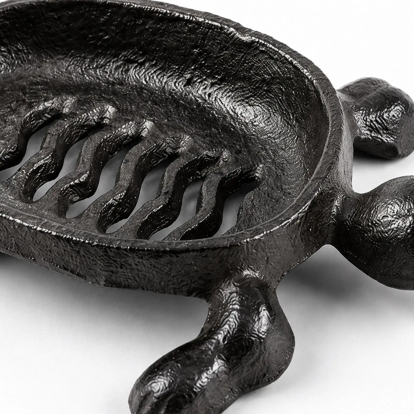 Jabonera tortuga drenable para baño de gato y perro – base hierro - imagen 5