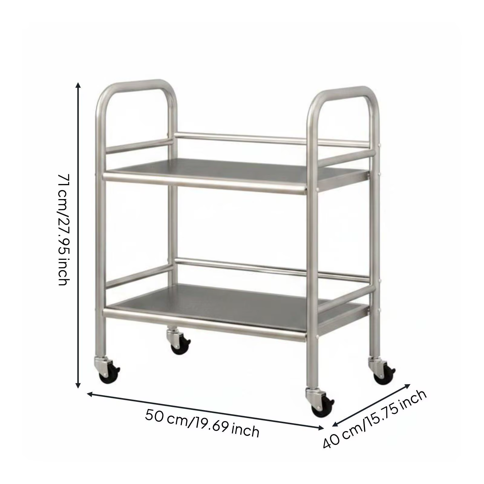 Carrito cocina acero inoxidable, móvil y resistente para lavaderos - imagen 3