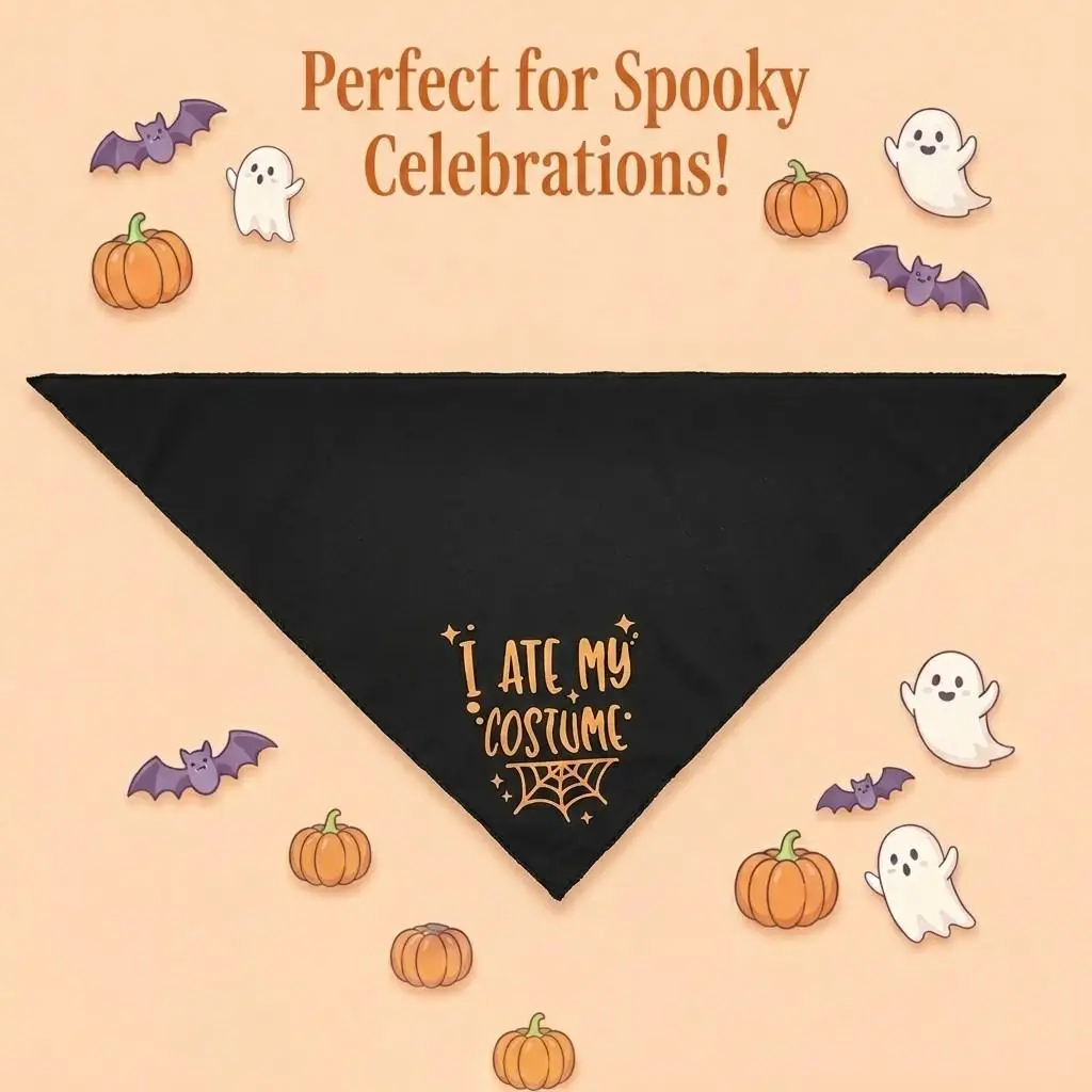 Pañuelos de Halloween doblados mostrando ambos diseños disponibles