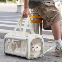 Bolsa de transporte transpirable para gatos y perros, gran capacidad