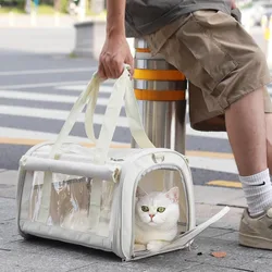 Bolsa de transporte transpirable para gatos y perros, gran capacidad