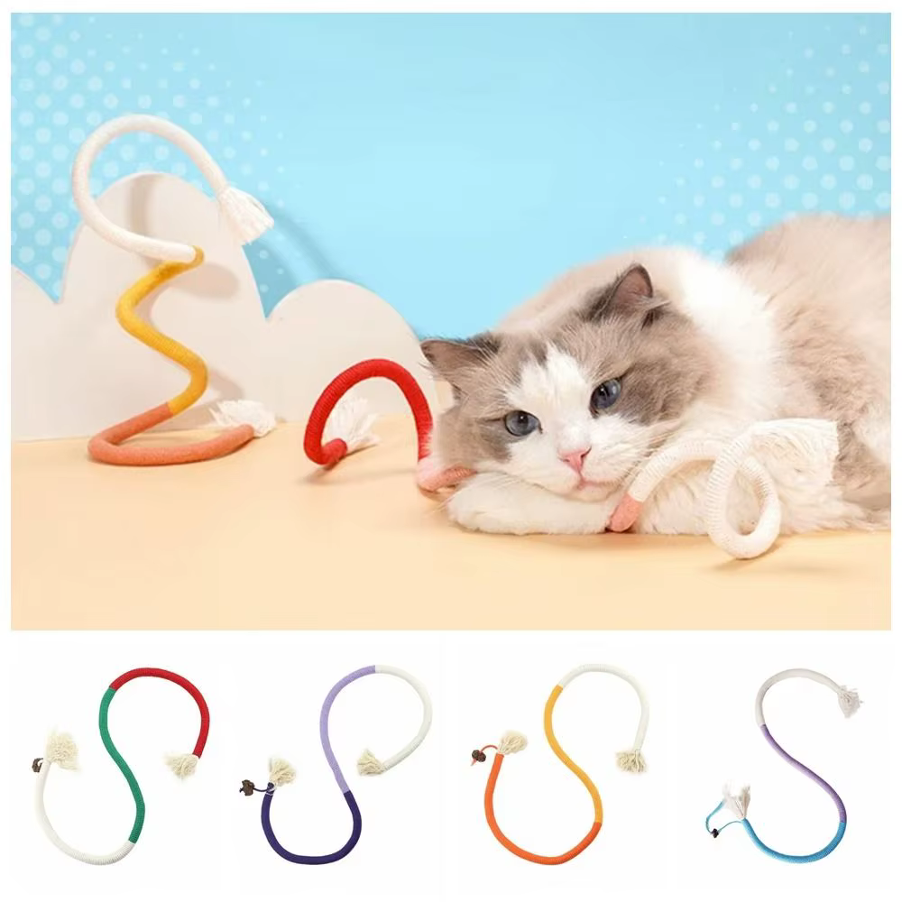 Juguetes para gatos de cuerda para masticar y limpiar hocico