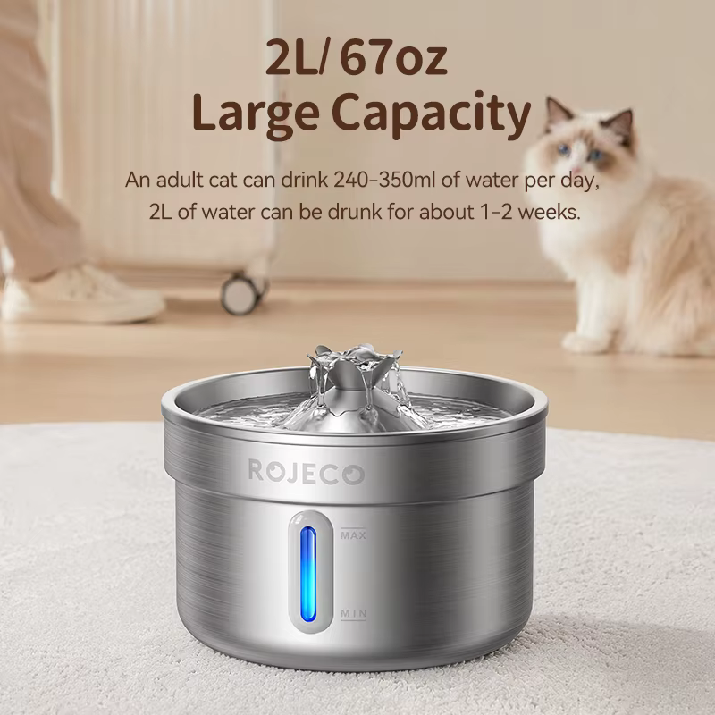 Bebedero automático de acero inoxidable para gatos y perros - imagen 3