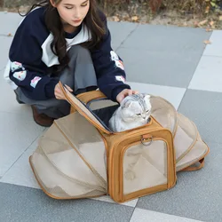 Transportín expandible para perros y gatos pequeños – Plegable y ventilado