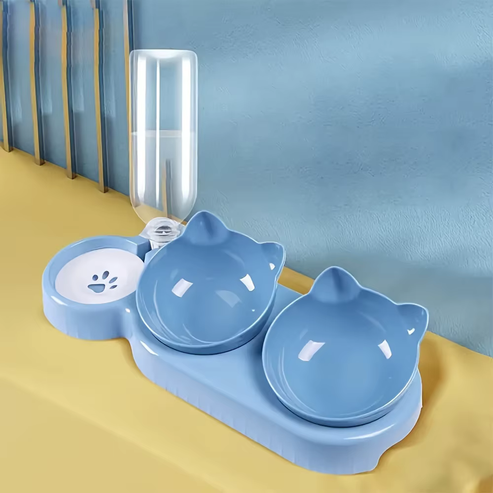Tazón inclinado para gatos y perros – Bebedero antideslizante con base - imagen 2