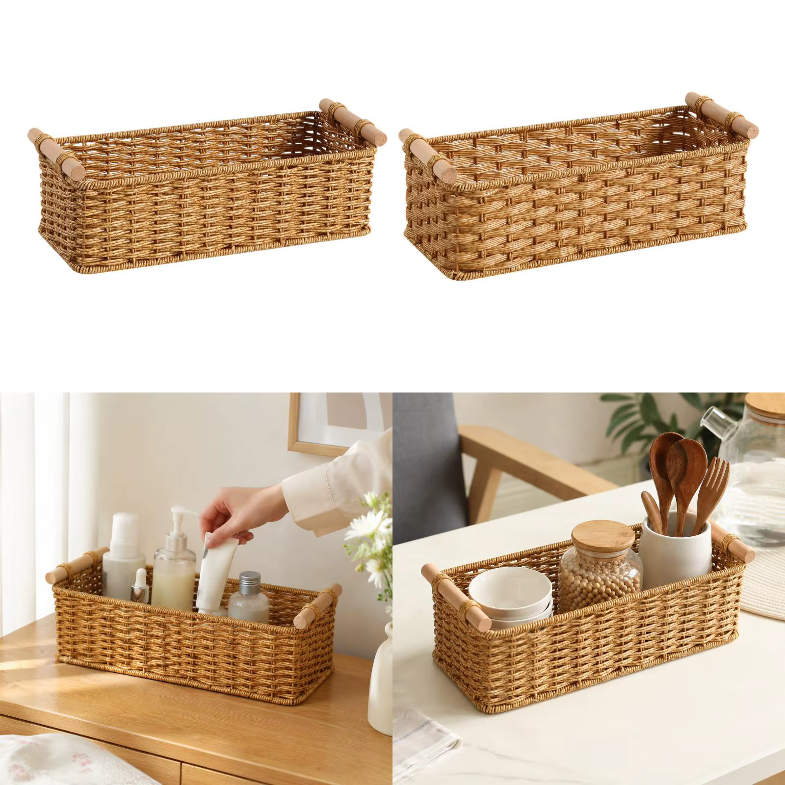 Cesta organizadora ligera y rectangular