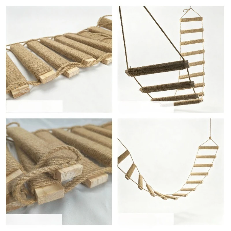 Escalera Rascador para Gatos de Madera con Cuerda de Sisal