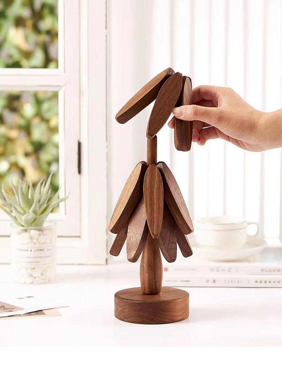 Manta térmica plegable para gatos y perros – Diseño árbol con base madera - imagen 5