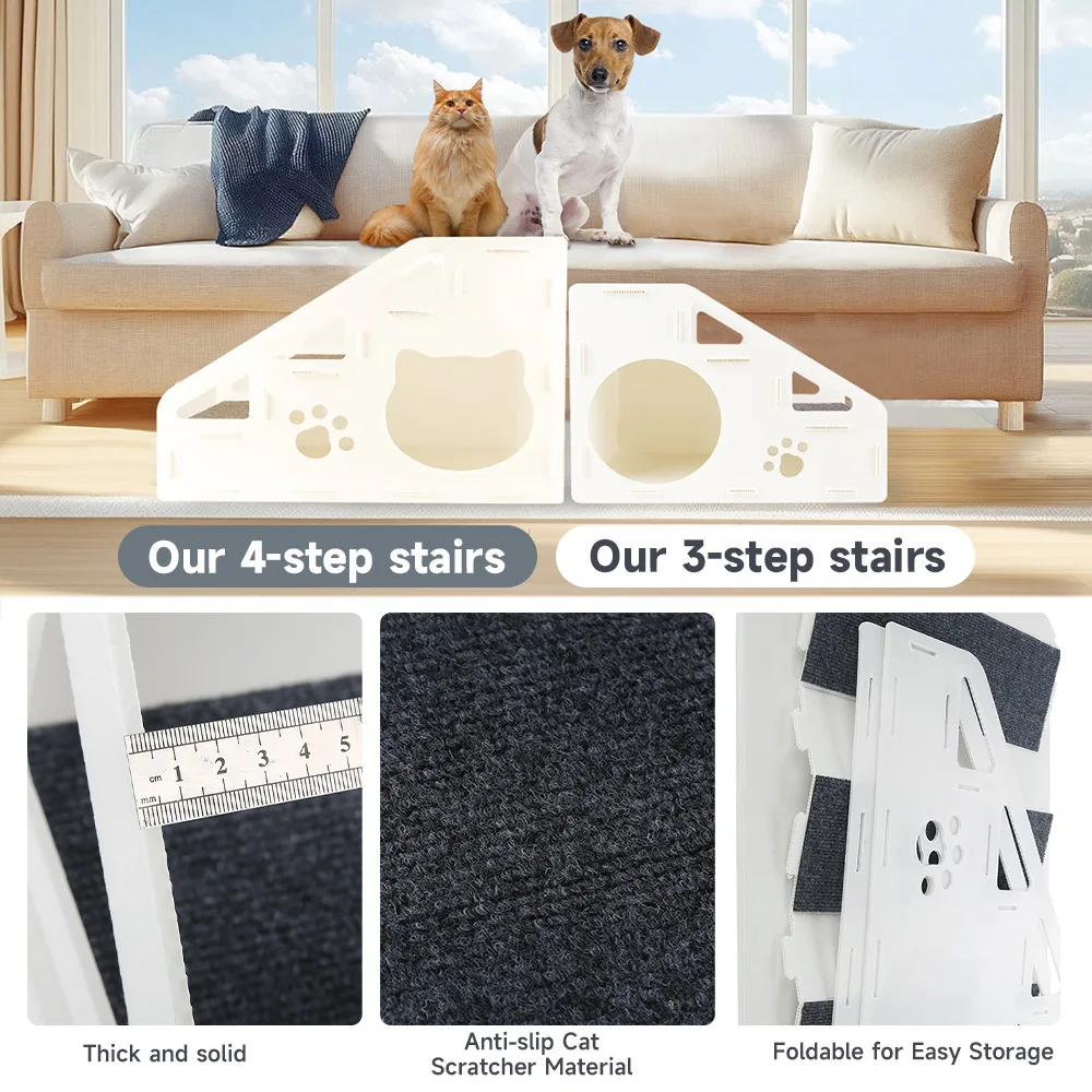 Escalera rampa antideslizante para gatos y perros mayores, pequeños