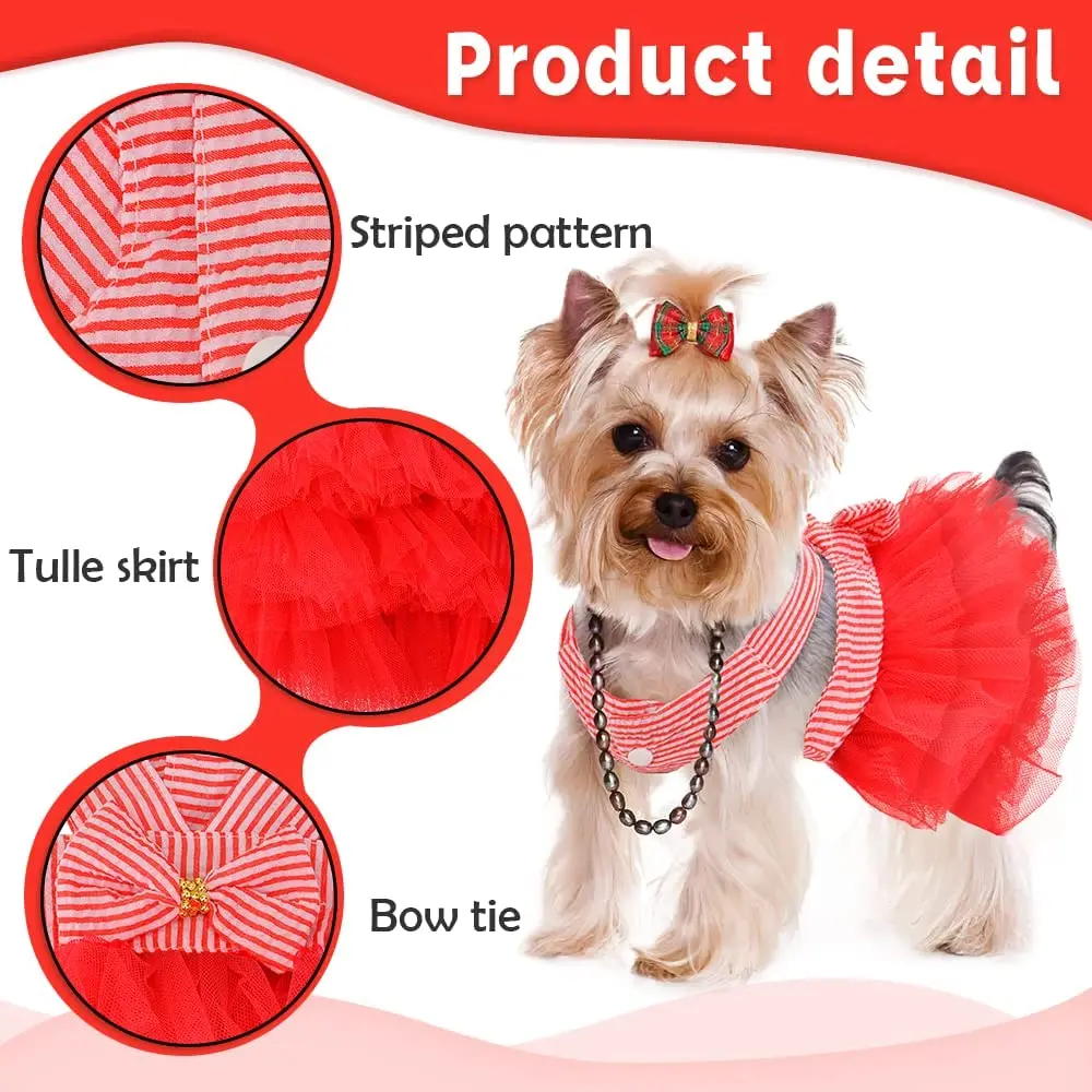 Ropa de princesa con tutú para perros y gatos pequeños, falda lazos - imagen 2