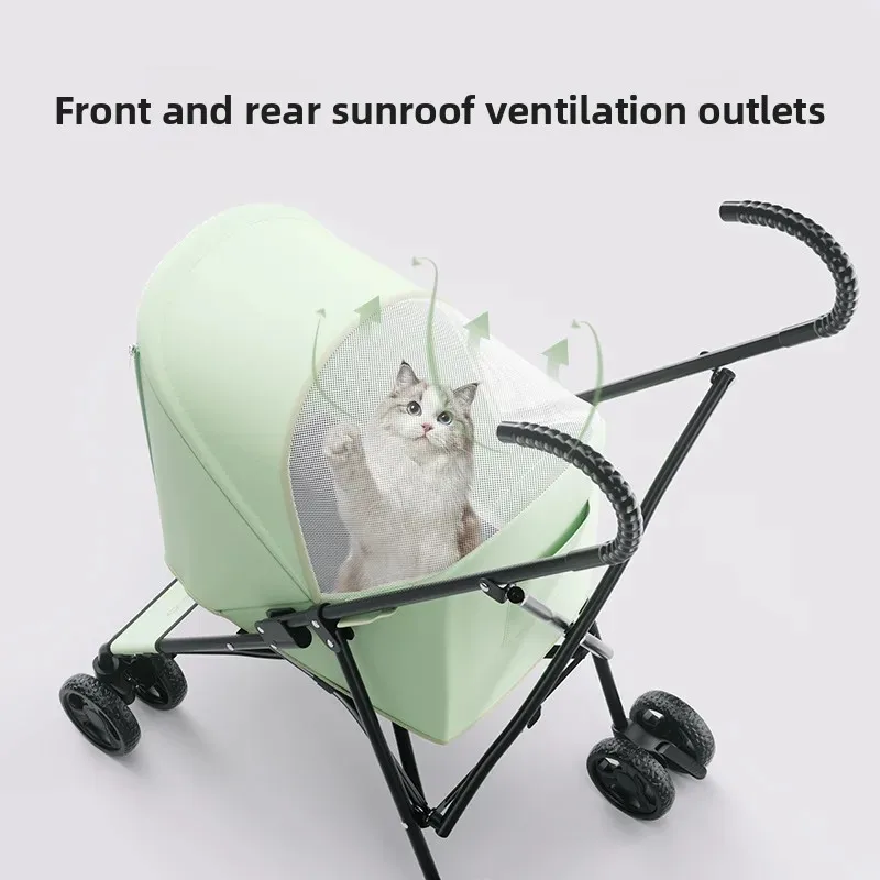 Carrito plegable 4 ruedas para perros y gatos pequeños