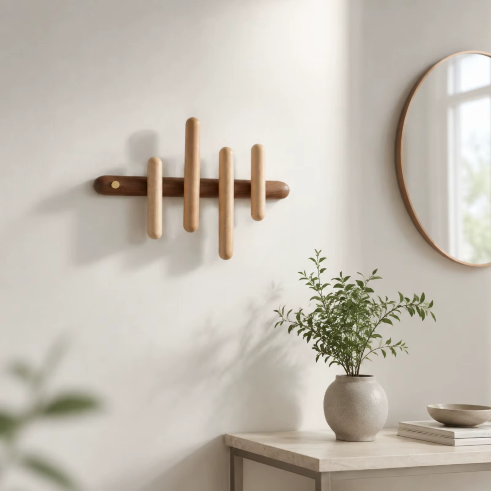 Perchero pared madera para correas y abrigos de mascota - imagen 5
