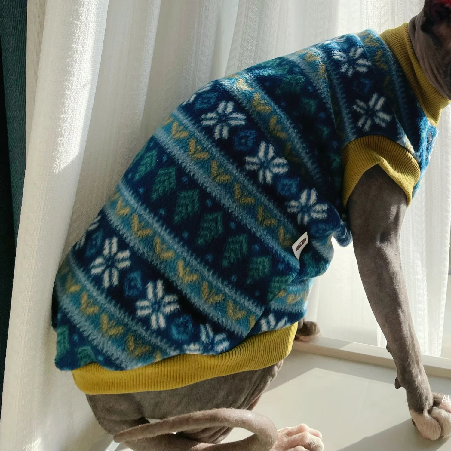 Close-up del estampado de copos de nieve