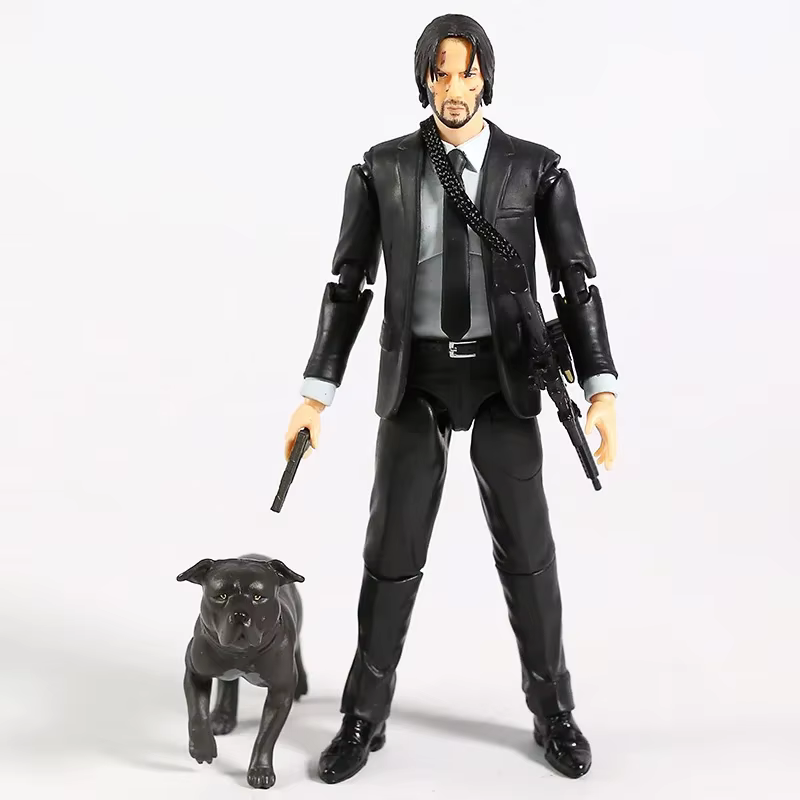 Figura de acción de John Wick Mafex con base de exhibición y accesorios