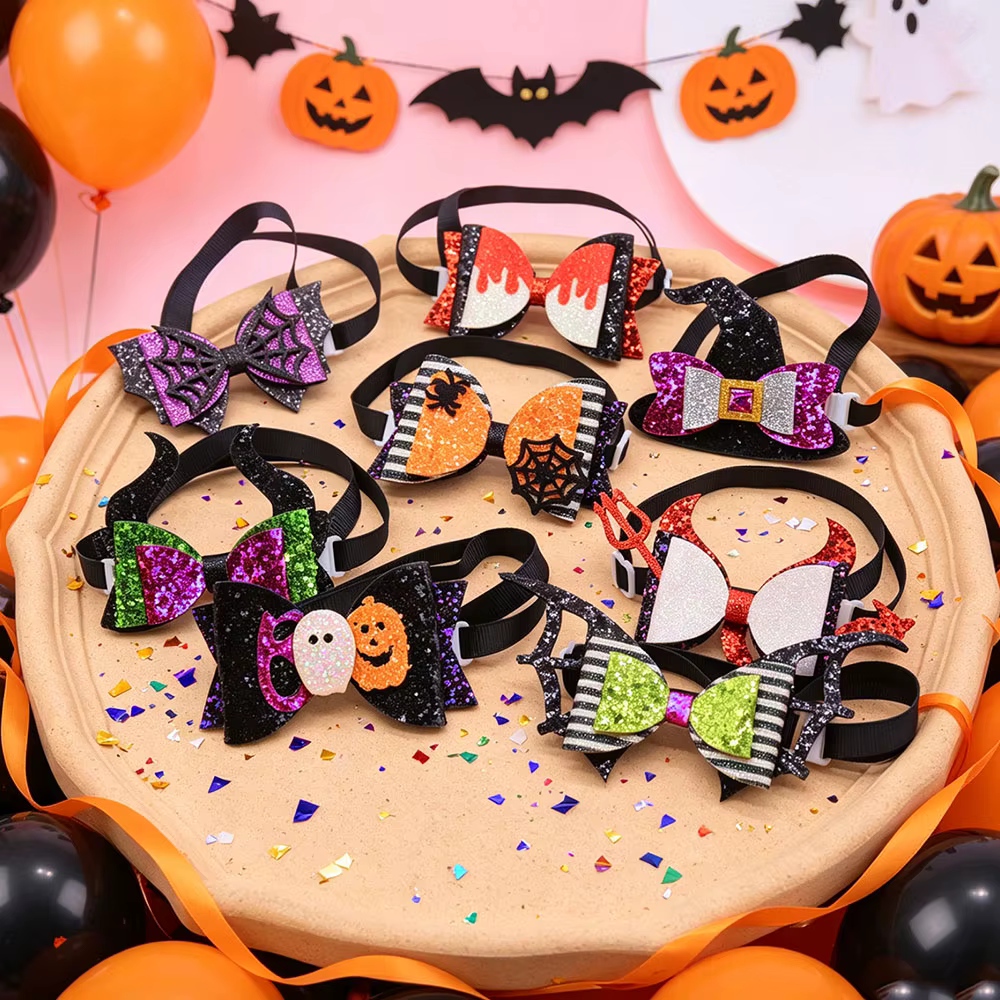 Lazos divertidos para perros y gatos, collares con dibujos Halloween - imagen 2