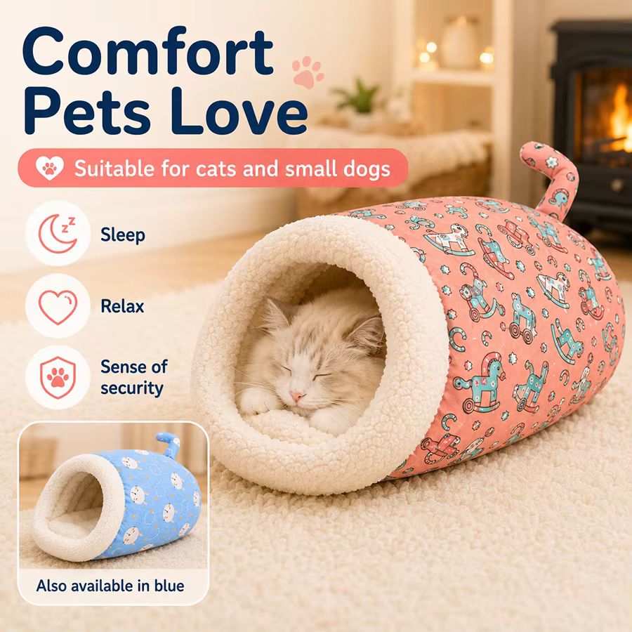 Cueva cama suave para gatos y perros pequeños - imagen 3