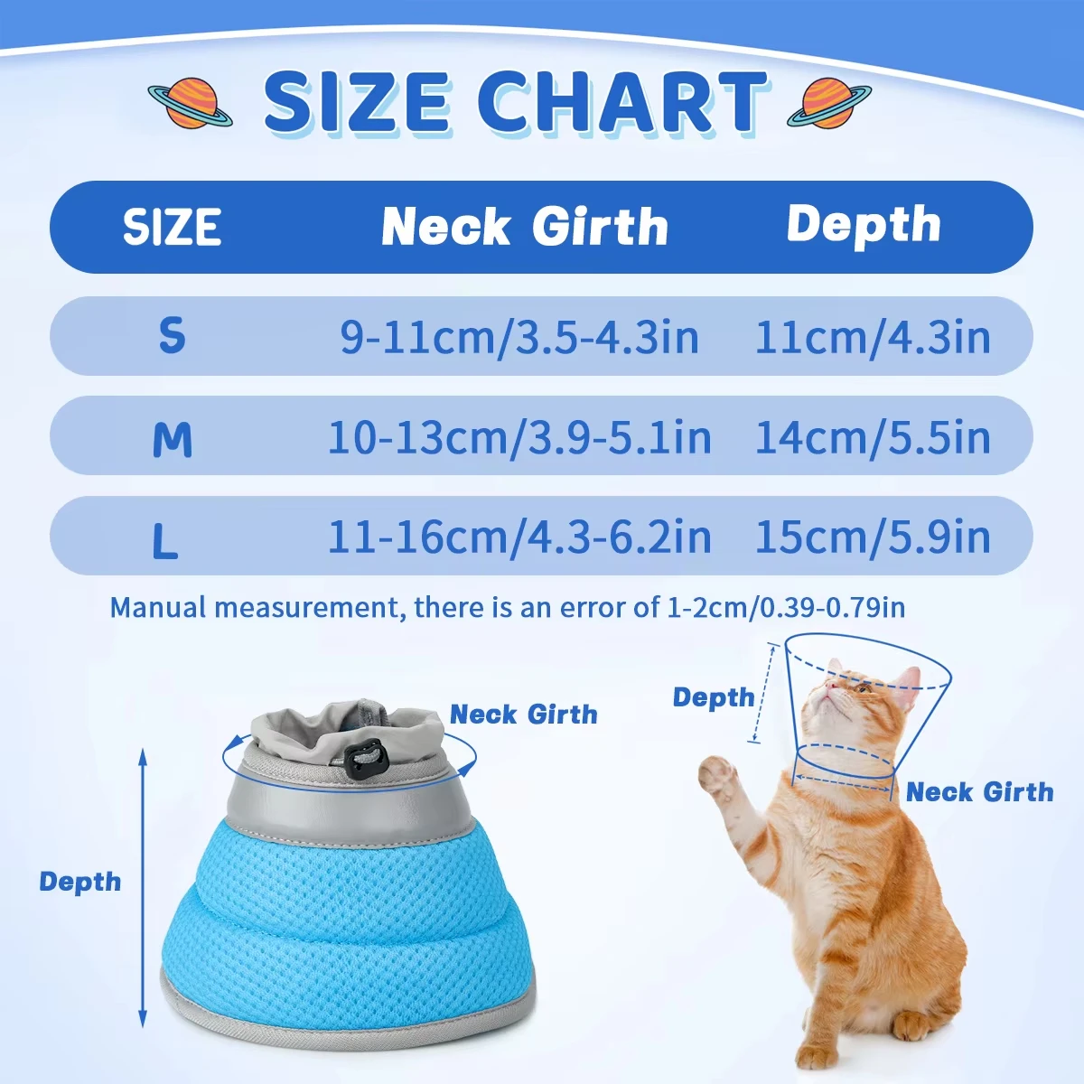 Collar cónico ajustable para gatos y perros – Anti-lamer y post-operatorio - imagen 5
