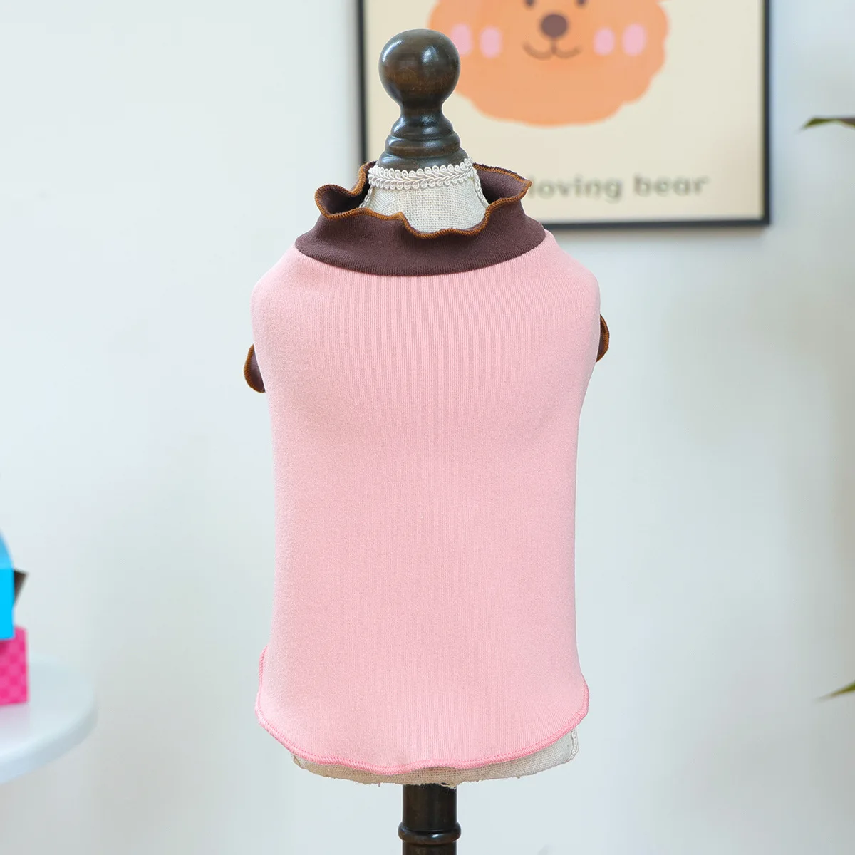 Camiseta transpirable para perros pequeños – Cuello alto, color sólido, otoño y primavera - imagen 4