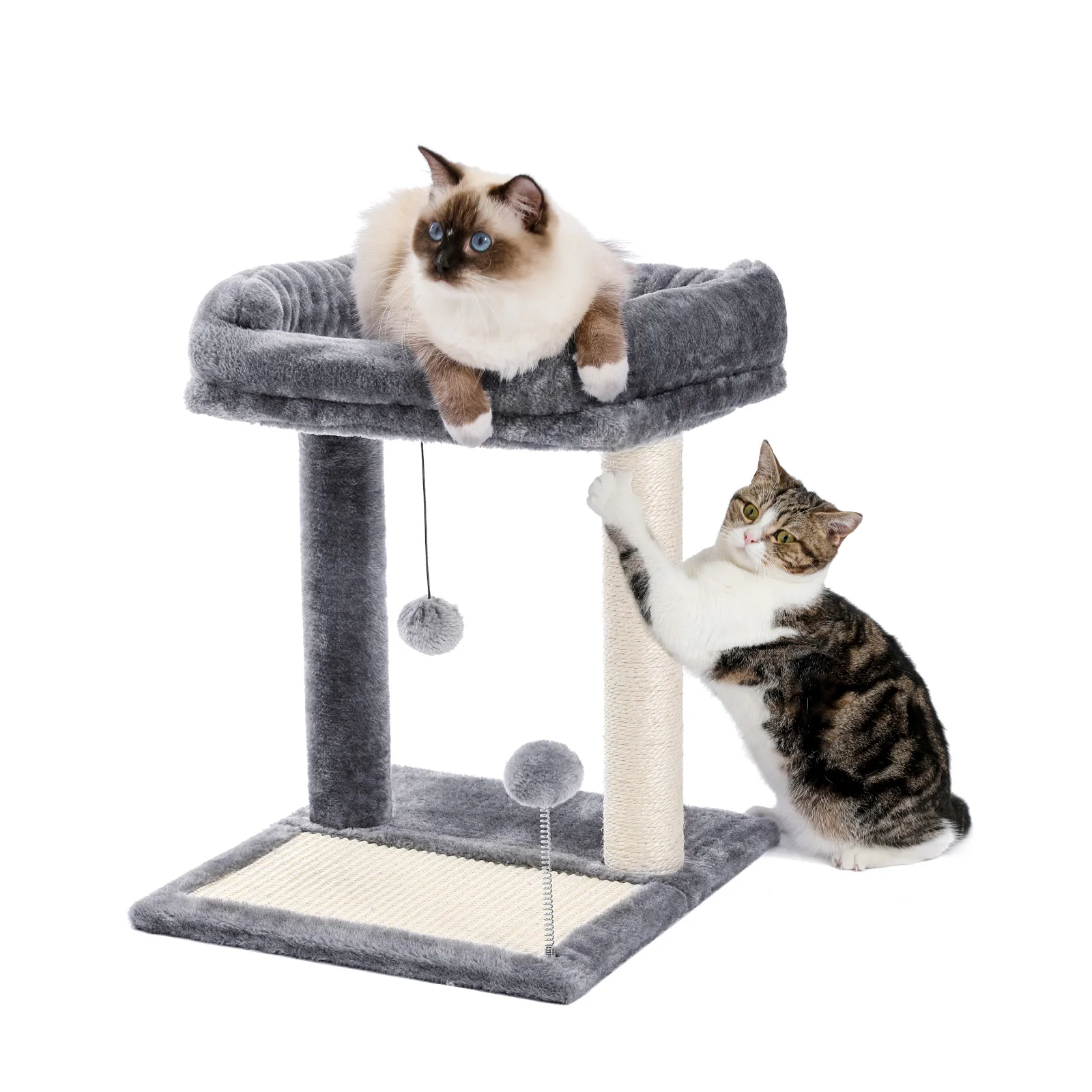 Árbol para gatos 44 cm con cama extraíble, rascador y doble poste - imagen 5
