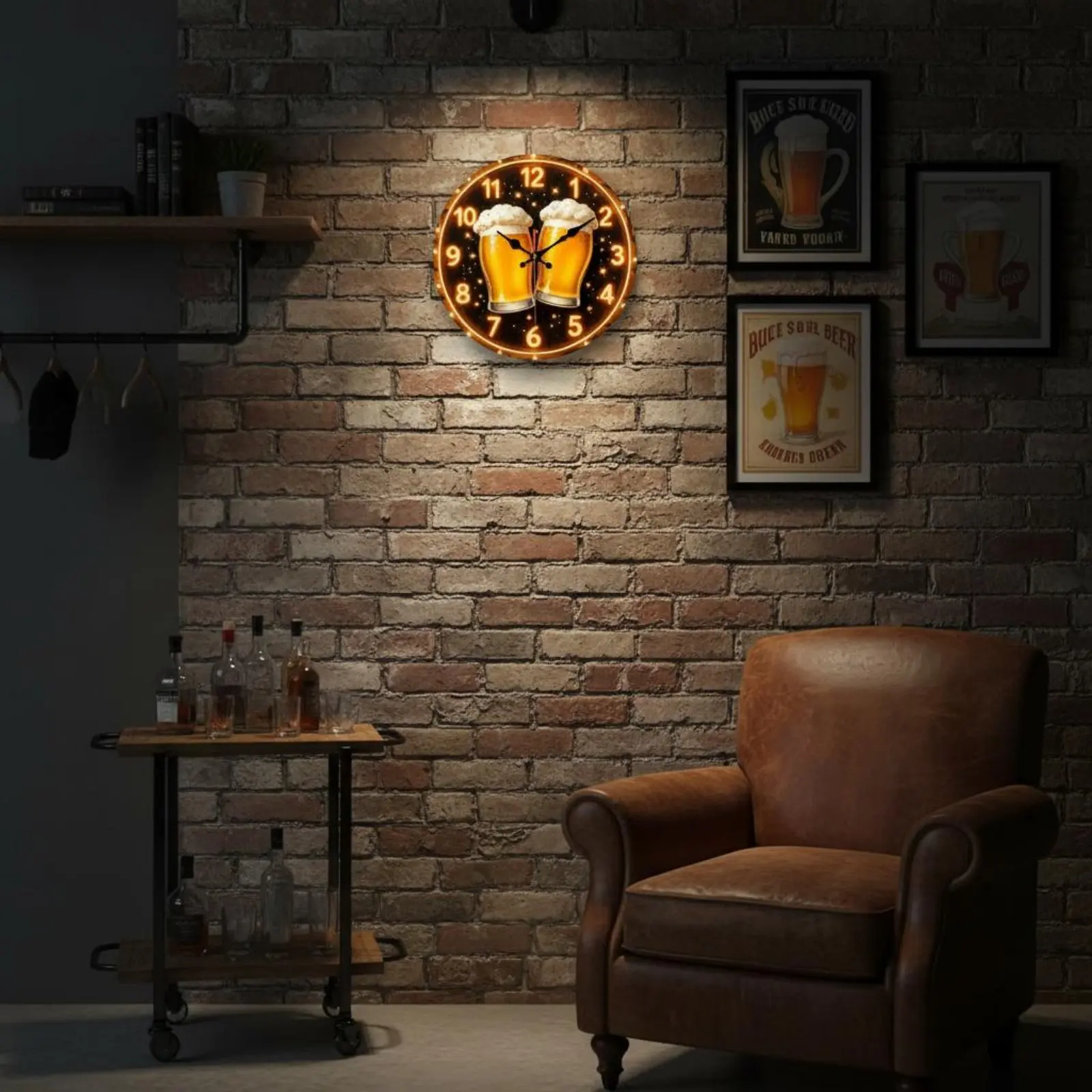 Reloj de pared silencioso con diseño de jarra de cerveza, sin marco - imagen 3